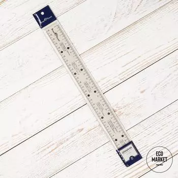 Линейка из прозрачного акрила с высокоточной износостойкой градуировкой Graphix, 30 см.