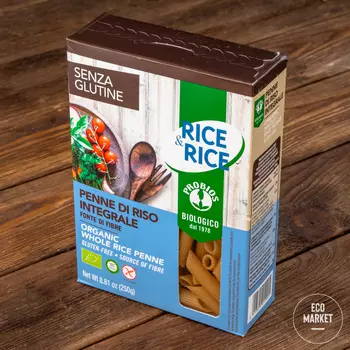 Макаронные изделия Пенне из рисовой муки, RICE &amp; RICE ~ 250 г.