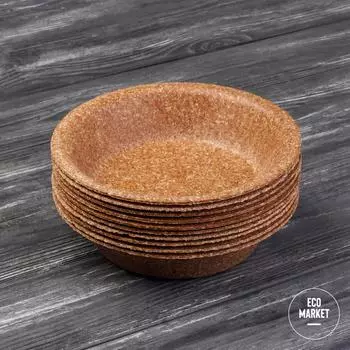 Набор одноразовой биоразлагаемой посуды BIOTREM Миска 20 см ~ 10 штук