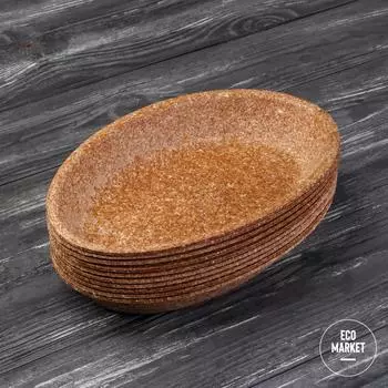 Набор одноразовой биоразлагаемой посуды BIOTREM Миска 24 см ~ 10 штук