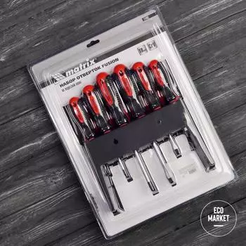 Набор отверток Fusion на подвесной полке 18 шт., CrV, Matrix