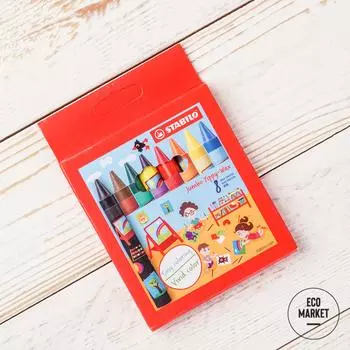 Набор восковых мелков Stabilio Jumbo ~ 8 цв.