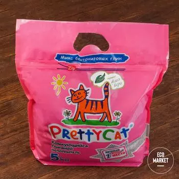 Наполнитель комкующийся для кошачьих туалетов с ароматом алое Euro Mix ~ 5 кг.