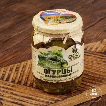 Огурцы маринованные Eco food ~ 720 г