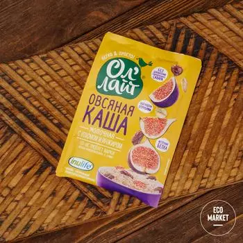 Овсяная молочная каша быстрого приготовления Ол лайт с изюмом и инжиром ~ 40 г