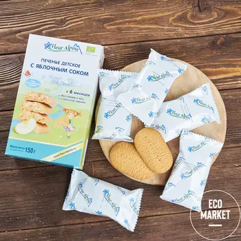Печенье с яблочным соком с 6 месяцев, Fleur Alpine - 150 г