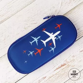 Пенал на молнии Самолетики, одно отделение