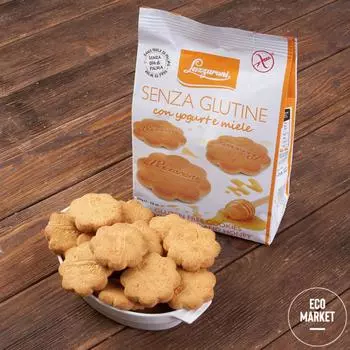 Песочное печенье с йогуртом и мёдом SENZA GIUTINE ,без глютена - 200 г