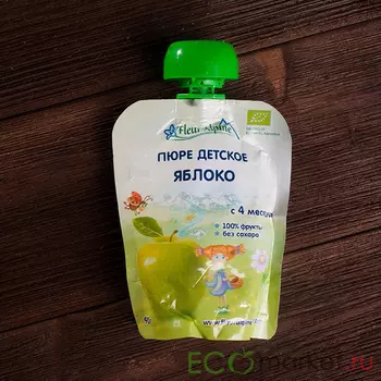 Пюре Яблоко с 4 месяцев, Fleur Alpine - 90 г (1 шт)