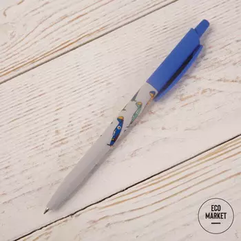 Ручка шариковая автоматическая синяя Самолеты