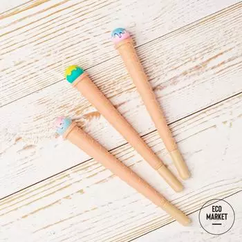 Ручка шариковая синяя Мороженка