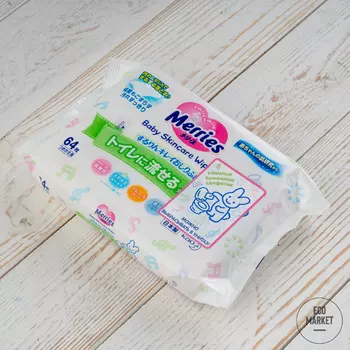 Салфетки влажные детские Merries Запасной блок ~ 64 шт.