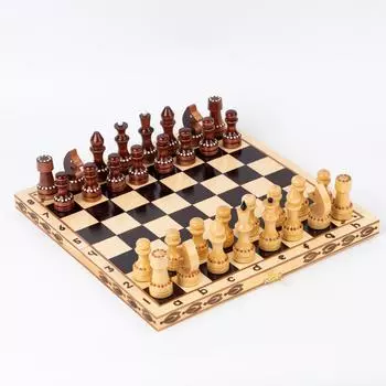 Шахматы обиходные, инкрустированные соломкой