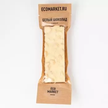 Шоколад Ecomarket.ru белый бельгийский с кешью - 70 г