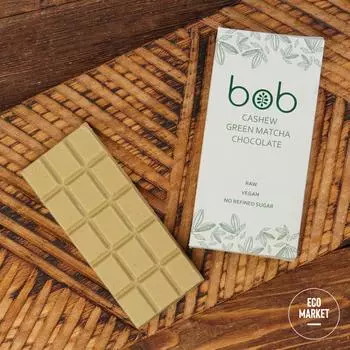 Шоколад с зелёным чаем матча на кешью и зелёной гречке, bob - 50 г