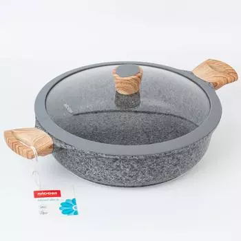 Сотейник с антипригарным покрытием, с крышкой, 28 см, NADOBA, серия MINERALICA