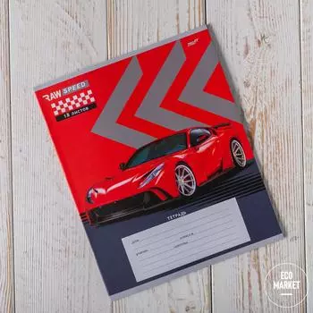 Тетрадь школьная Гоночные машины в клетку, А5 ~ 18 листов