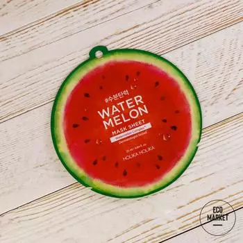 Тканевая маска для лица с арбузом Watermelon Mask Sheet, Holika Holika ~ 25 г