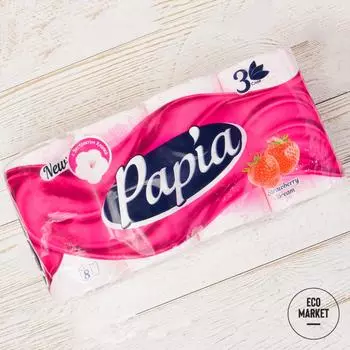 Туалетная бумага Papia с ароматом клубники ~ 8 шт.