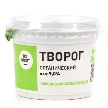 Творог органический жир. 9,0% Ecomarket - 200 г