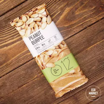 Вафельный батончик с белковой начинкой с арахисом в молочной глазури, О12 ~ 65 г