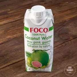 Кокосовая вода FOCO с розовой гуавой - 330 мл