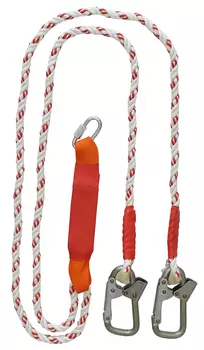 Строп аВд-Кс (двуплечий, с амортизатором, монтажн. и соед.карабин, полиамидн.канат)