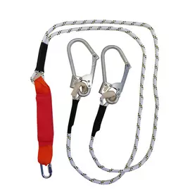 Строп аВерд-К50+Кс (двуплечий, с амортизатором, монтажн. и соед.карабин, верёвка)