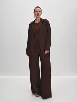 Атласная блуза на запах с длинным рукавом 4XL(56)