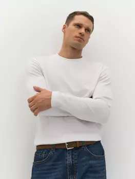 Базовый лонгслив из мерсеризованного хлопка S(48)