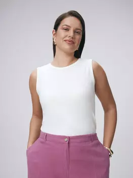 Базовый топ из вискозного трикотажа рибана M(46)