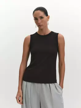 Базовый топ из вискозного трикотажа рибана XS(42)