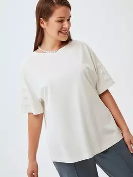 Блуза белая с пуговичным декором XL(50)