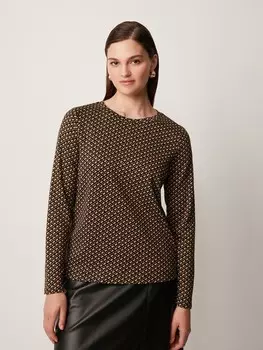 Блуза черно-бежевая трикотажная M(46)