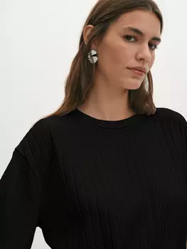 Блуза из плетеного трикотажа с эффектом вязаного M(46)