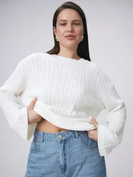 Блуза из плетеного трикотажа с подвязами 4XL(56)