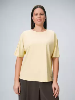 Блуза из вискозного трикотажа, декорированная вышивкой M(46)