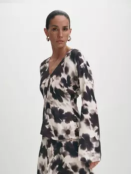 Блуза из вискозы с длинным рукавом M(46)