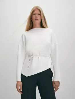 Блуза на поясе с монилью ELIS