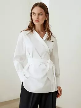 Блуза на запах на поясе S(44)