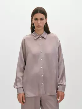 Блуза рубашечного кроя с атласным блеском M(46)