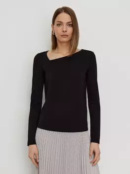 Блуза с асимметричной горловиной S(44)