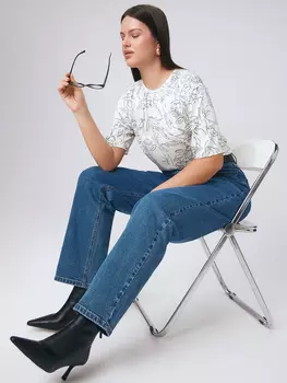 Блуза с дизайнерским флоральным принтом M(46)