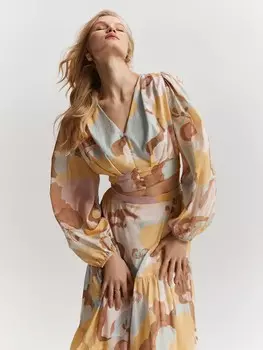 Блуза с драпировками из хлопка XS(42)