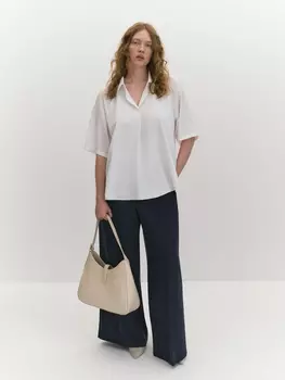 Блуза с полупрозрачным рукавом-реглан L(48)