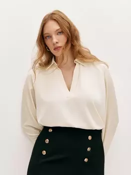 Блуза с V-образным вырезом M(46)