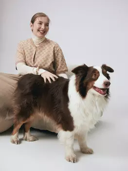 Блуза-свитшот из мягкого трикотажа с дизайнерским принтом M(46)