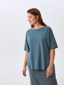 Блуза трикотажная с пуговичным декором XL(50)