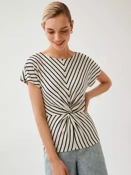 Блуза в полоску с коротким рукавом S(44)