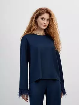 Блузка с перьями XS(42)